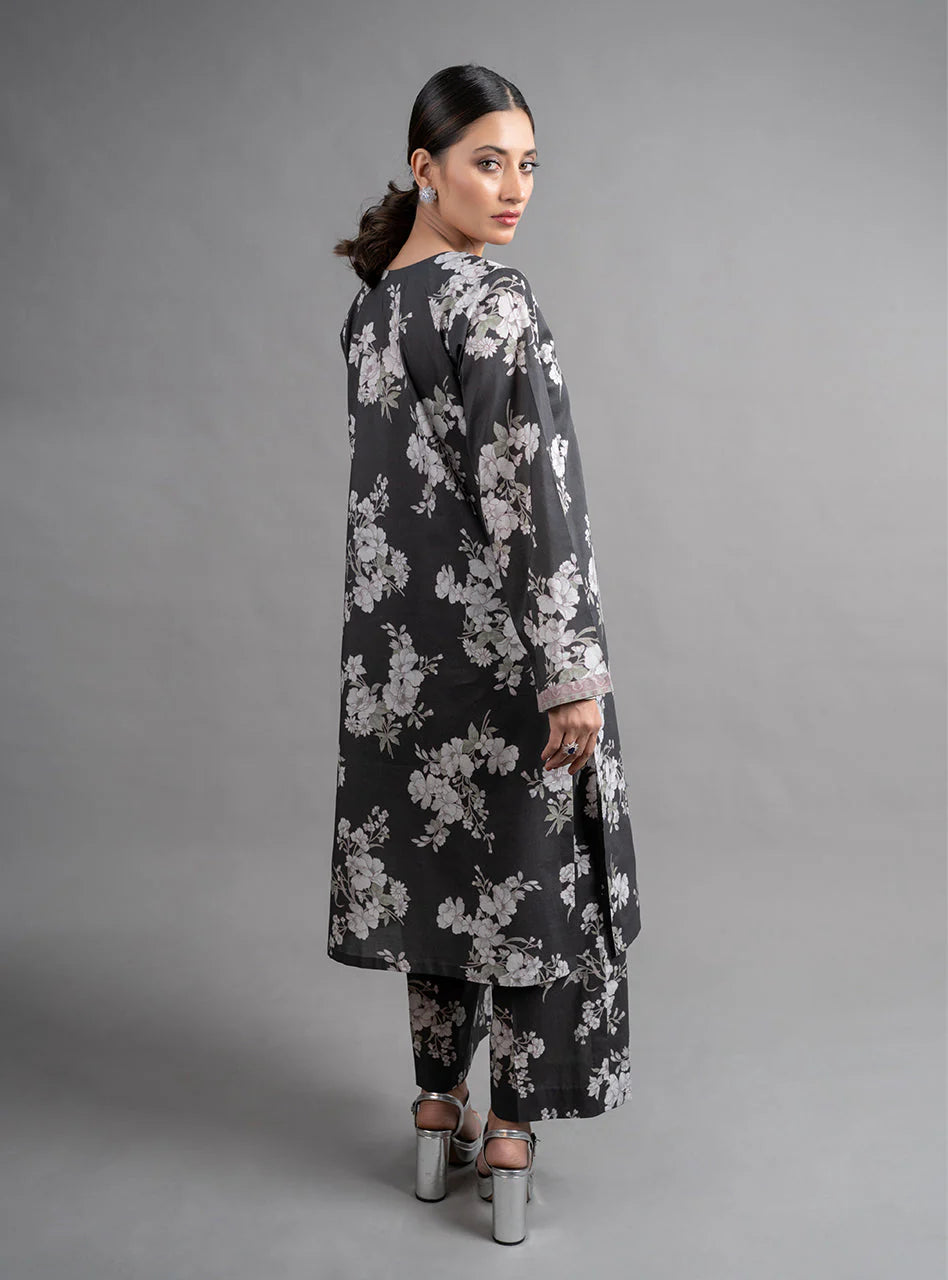 Zainab Chottani 2Pc Printed Pure Cotton Suit Grey Blush gulbuy.com