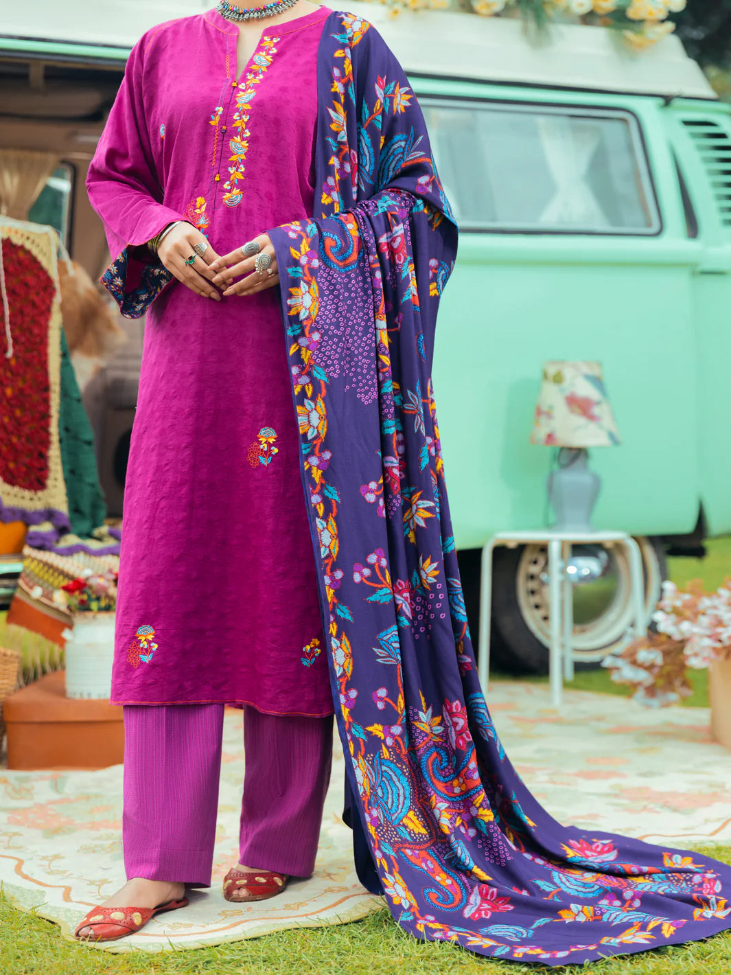 Almirah 3Pc Embroidery Jacquard Suit-AWP-LK-623