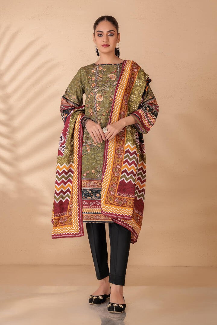 BONANZA SATRANGI 3PC PRINTED KHADDAR SUIT (AWT223P69)