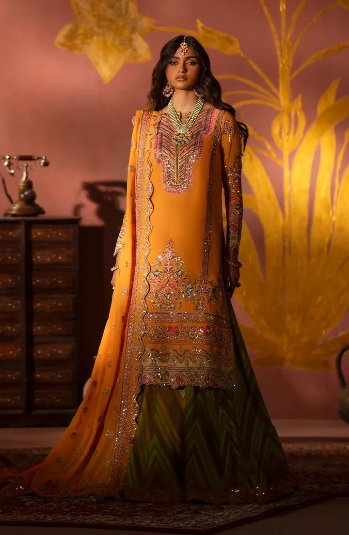 MARYUM &amp; MARIA 3PC EMBROIDERED ORGANZA SUIT (ZAMARA-MW24-616)