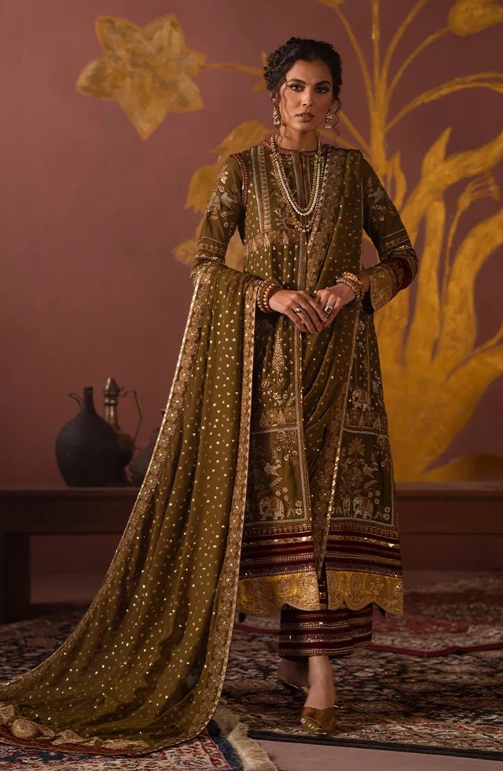 MARYUM &amp; MARIA 3PC EMBROIDERED VELVET SUIT (IRINA-MW24-617)