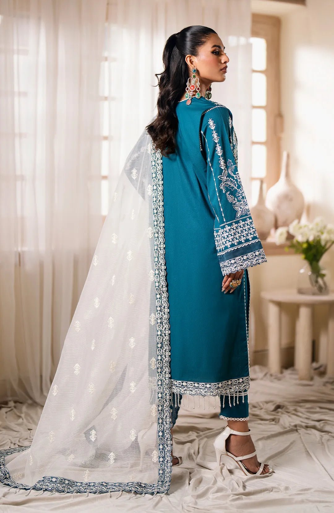 MARYUM &amp; MARIA 3PC EMBROIDERED LAWN SUIT (MS24-614)