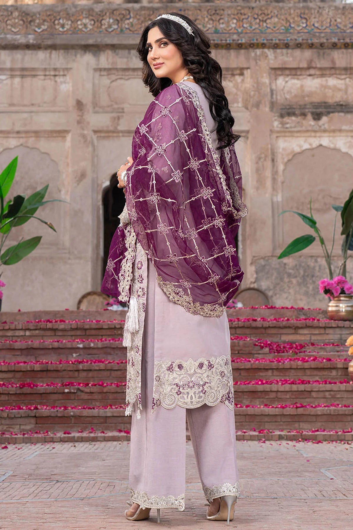 Imrozia 3Pc Embroidered Organza Suit IP-151 MARIF gulbuy.com