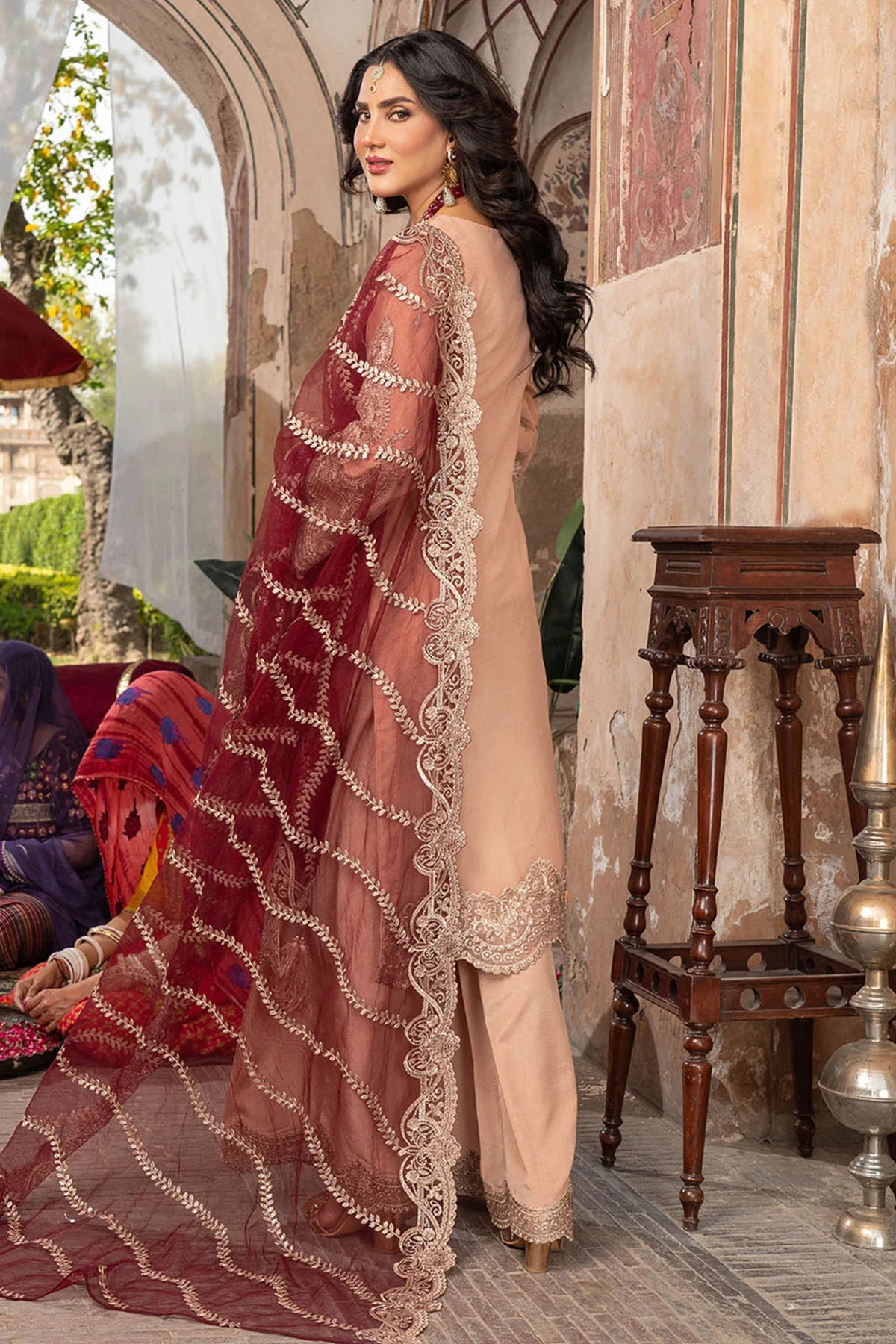 Imrozia 3Pc Embroidered Net Suit IP-154 SAHIL gulbuy.com