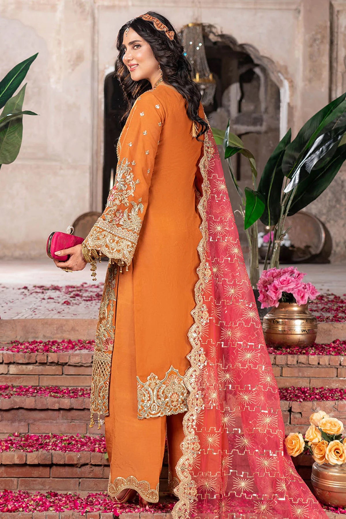 Imrozia 3Pc Embroidered Net Suit IP-150 SAHAR gulbuy.com