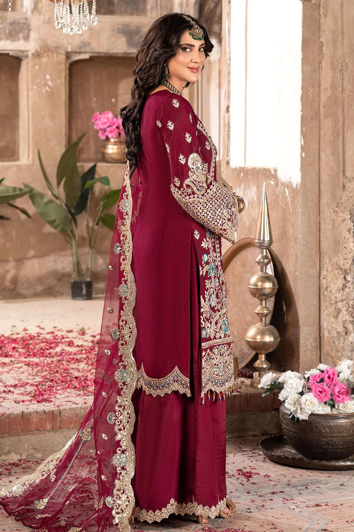 Imrozia 3Pc Embroidered Net Suit IP-153 HIKAYAT gulbuy.com