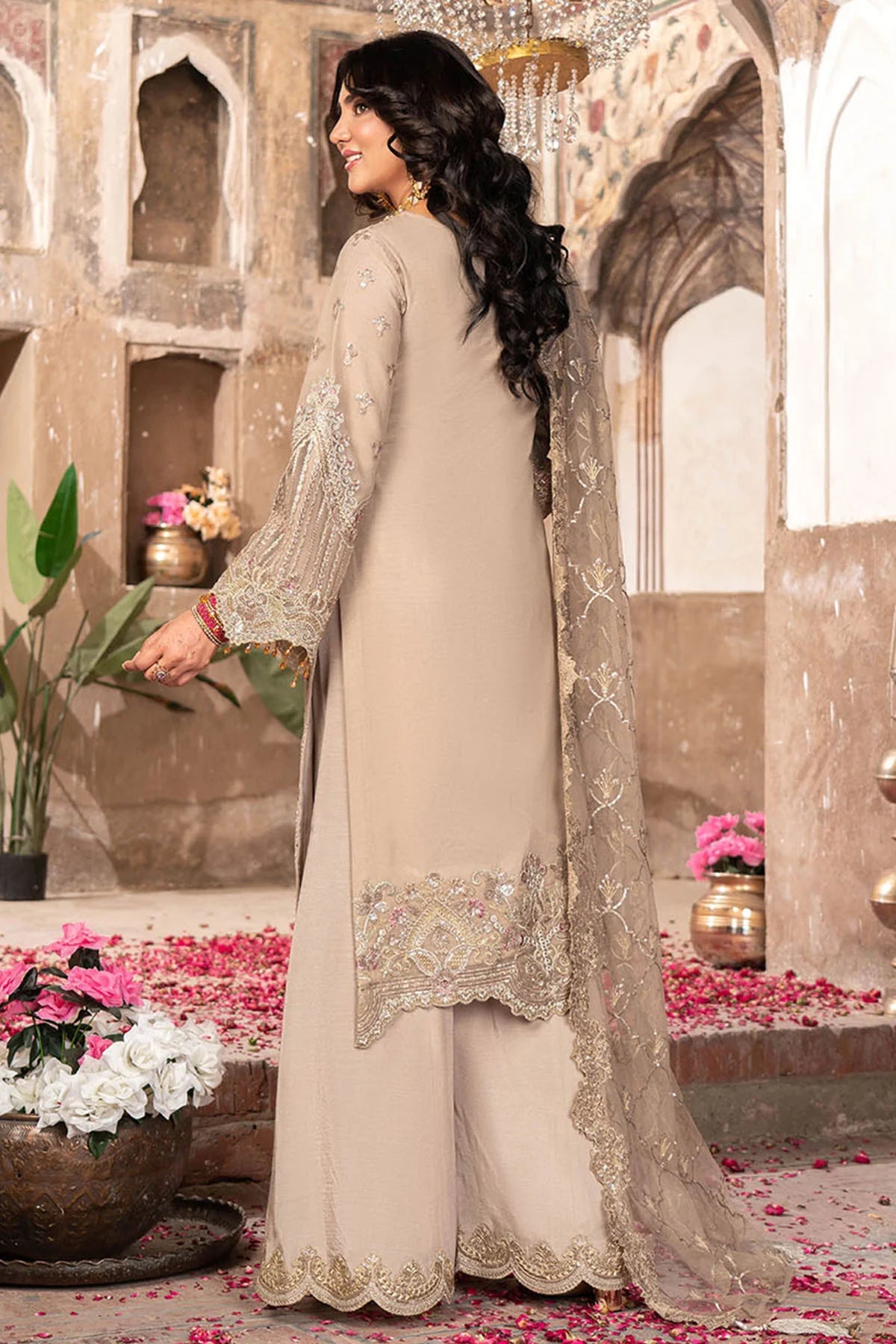 Imrozia 3Pc Embroidered Net Suit IP-149 RANGOLI gulbuy.com