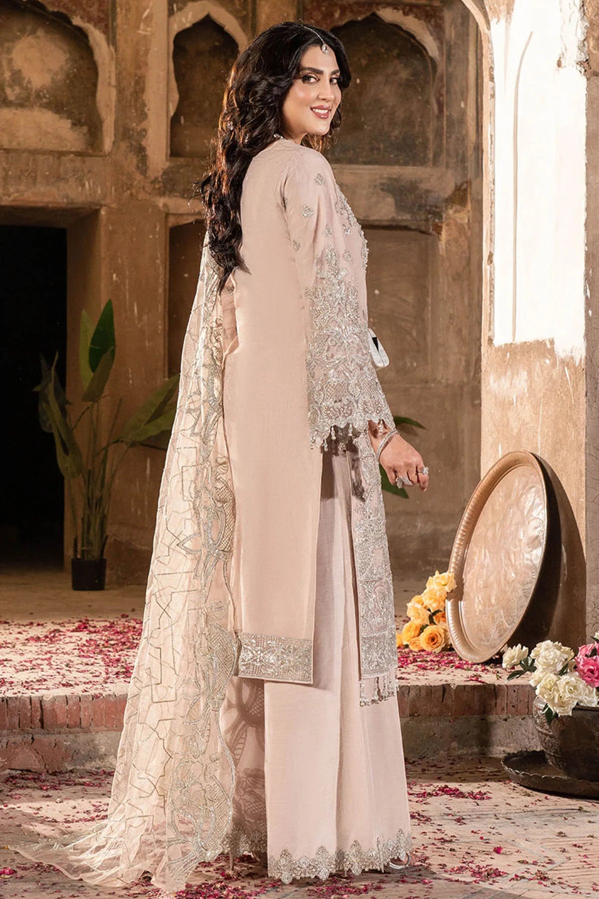 Imrozia 3Pc Embroidered Net Suit IP-146 JASHNI gulbuy.com