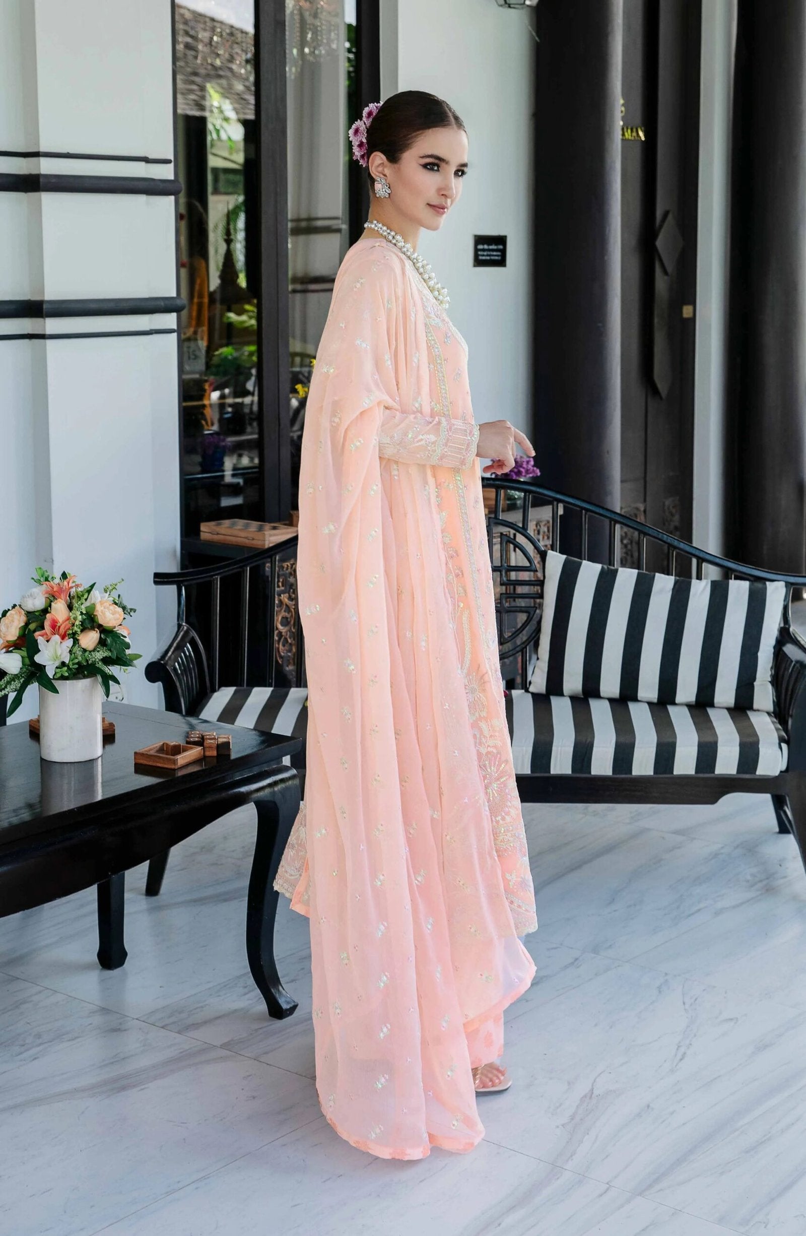 MARYUM &amp; MARIA 3PC EMBROIDERED CHIFFON SUIT (AIDA-FW23-509) gulbuy.com