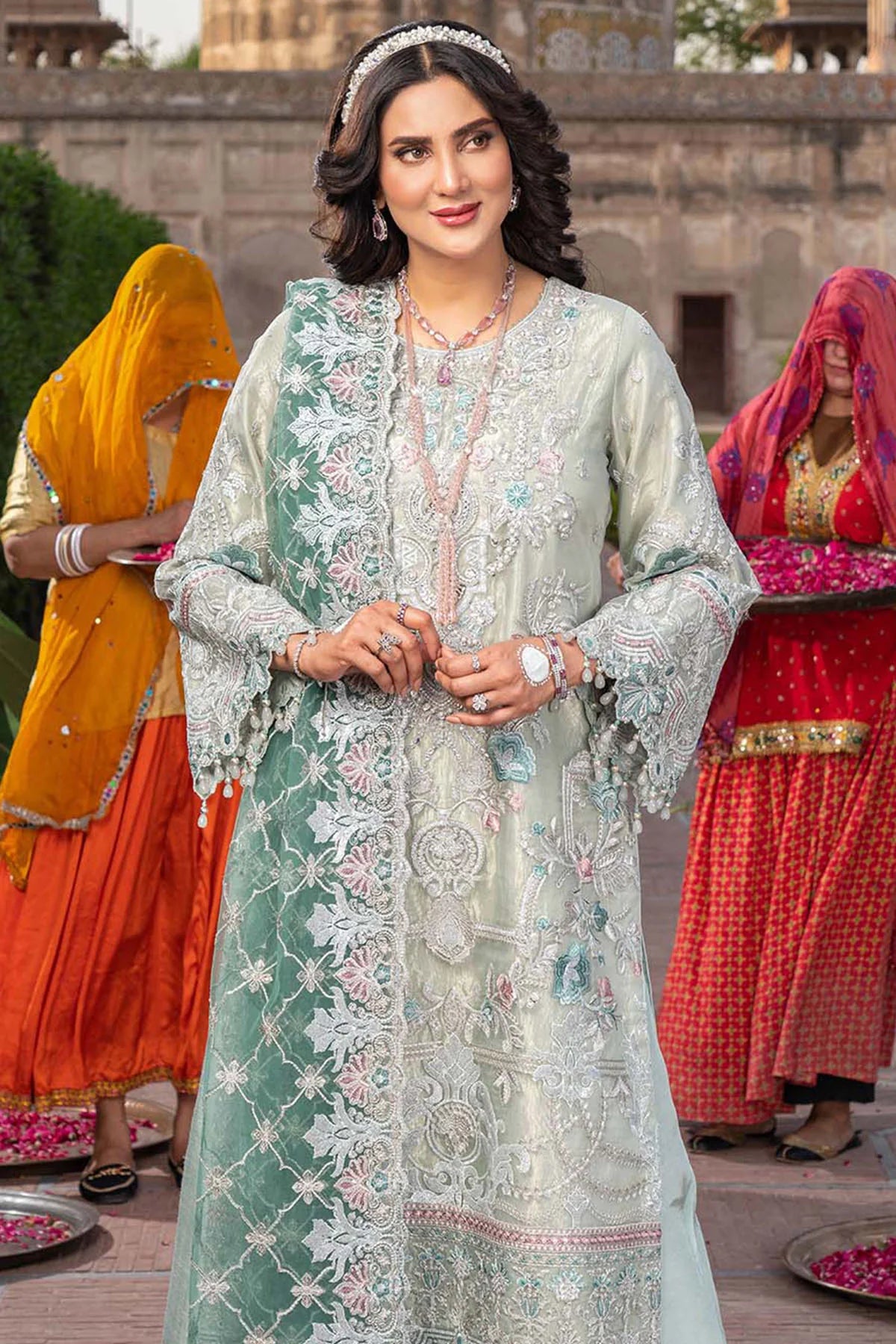 Imrozia 3Pc Embroidered Organza Suit IP-152 QISSA gulbuy.com