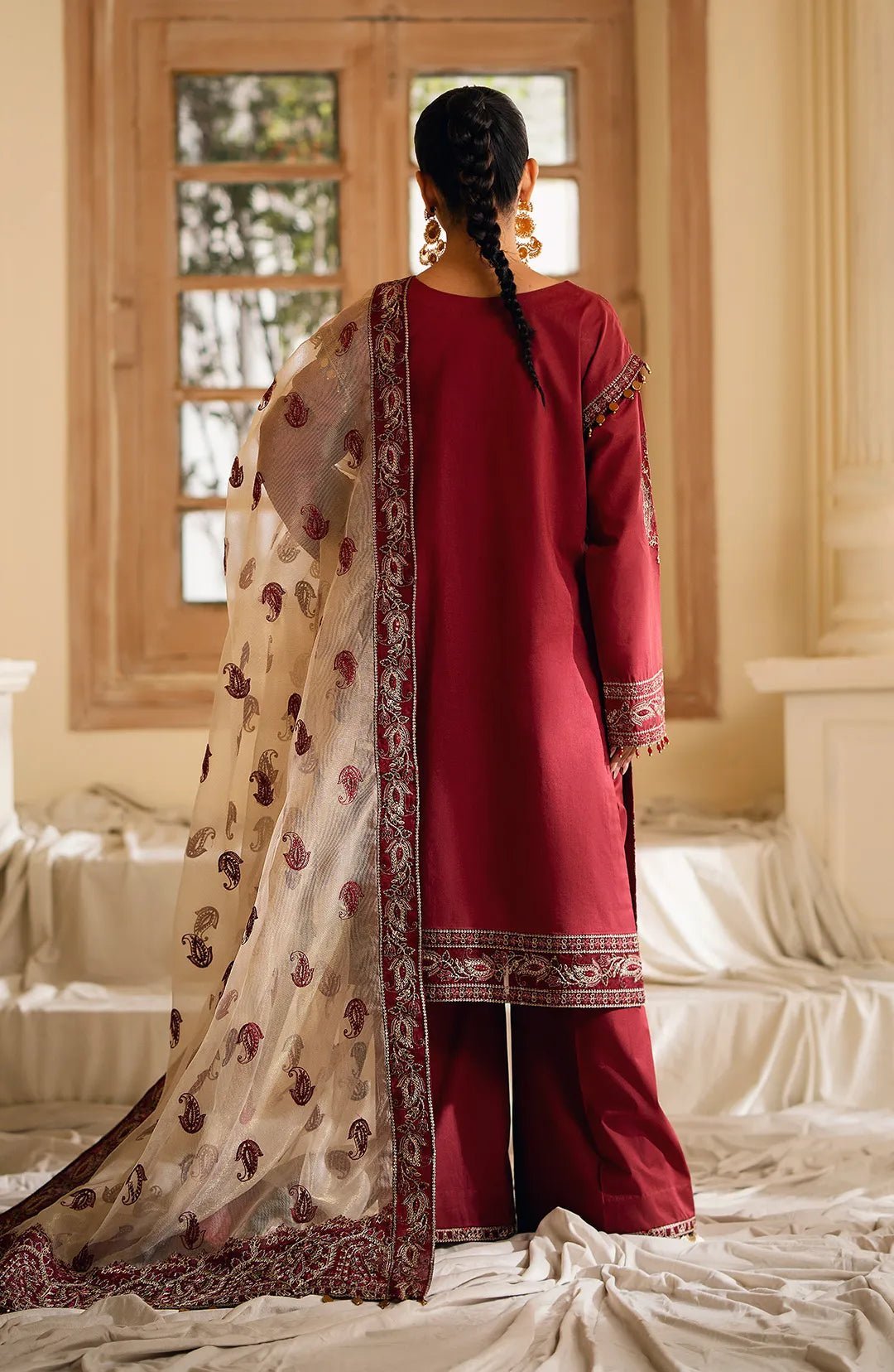 MARYUM &amp; MARIA 3PC EMBROIDERED LAWN SUIT (MS24-612) gulbuy.com