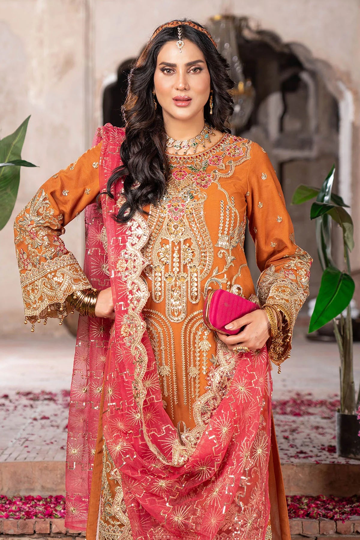 Imrozia 3Pc Embroidered Net Suit IP-150 SAHAR gulbuy.com