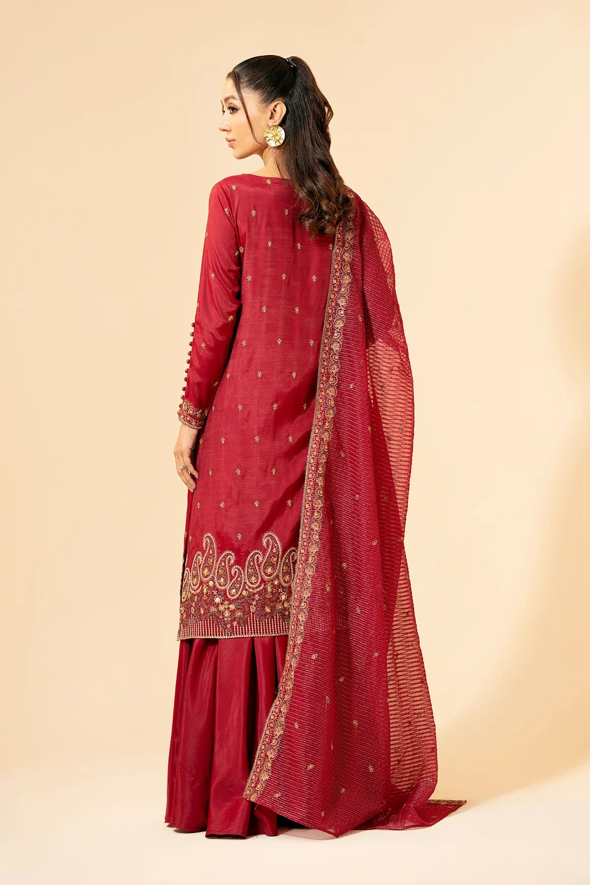 Kayseria Embroidered Raw Silk Suit E1379 gulbuy.com