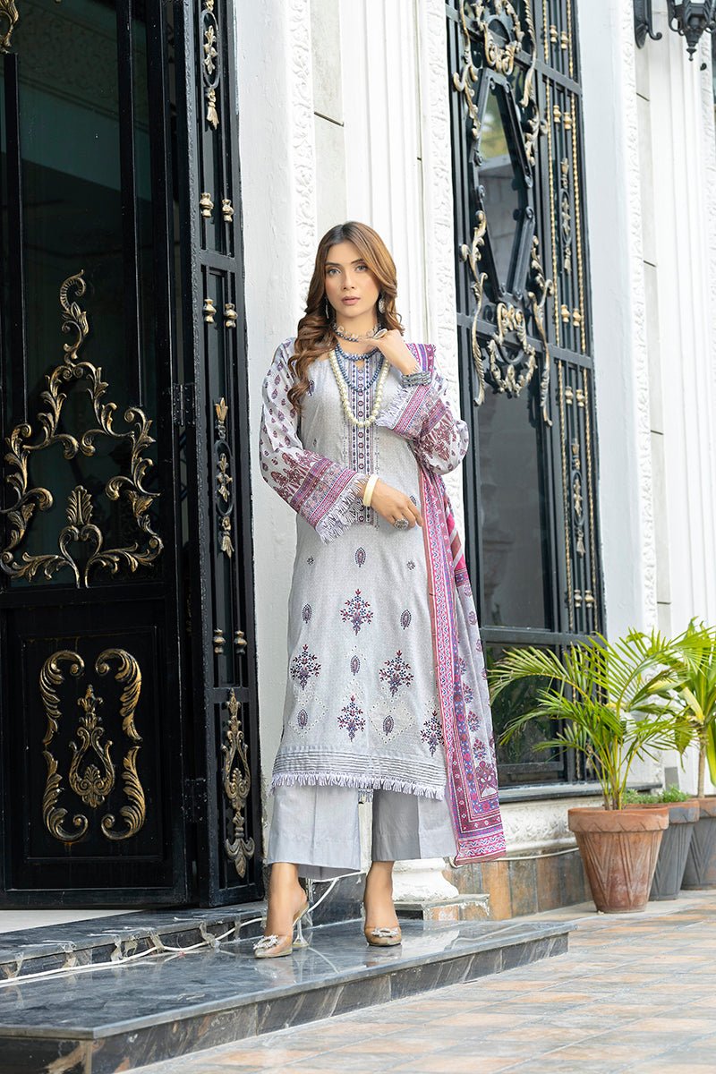 BANAFSHEH 3PC PRINTED LAWN SUIT (BNT-183)
