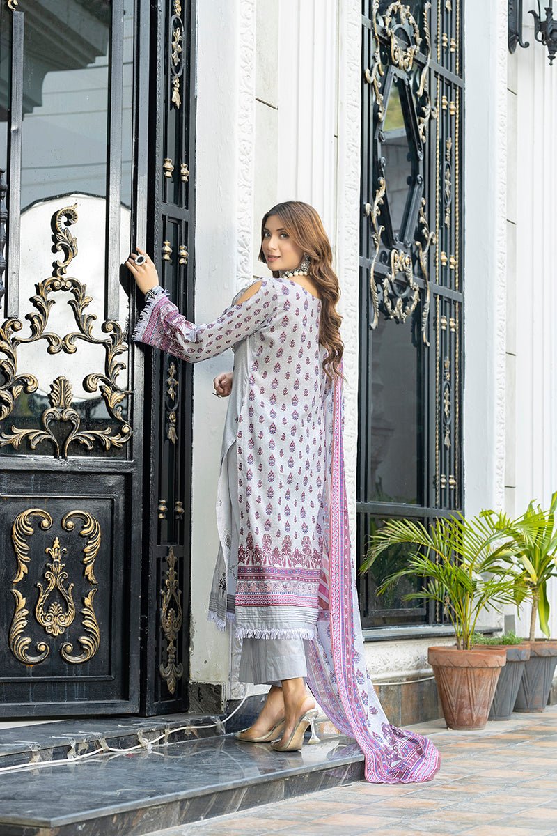 BANAFSHEH 3PC PRINTED LAWN SUIT (BNT-183)