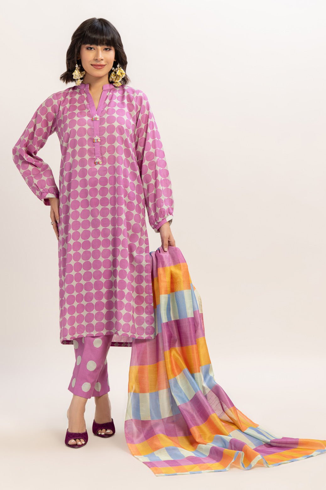 BONANZA SATRANGI 3PC PRINTED CAMBRIC SUIT (BPS1243P15)