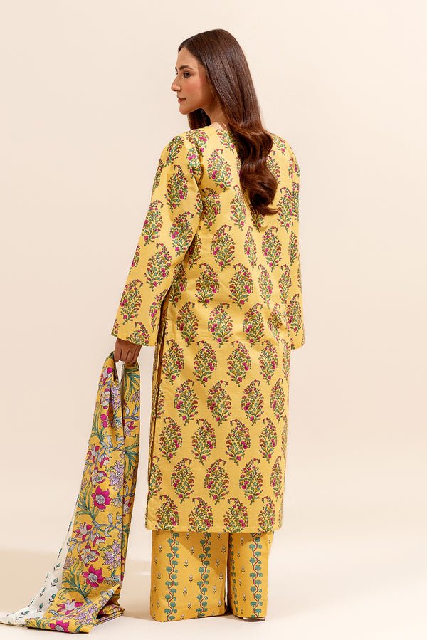 Beechtree 3Pc Printed Lawn Suit (BT12403UN004213-YELLOW) gulbuy.com