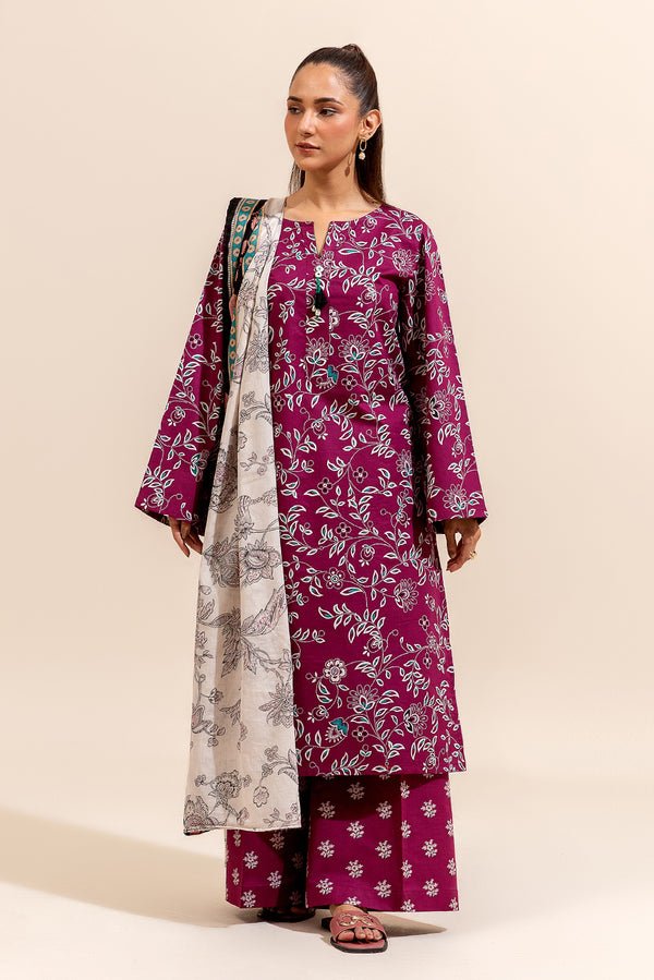 Beechtree 3Pc Printed Lawn Suit (BT12405UN004355-PINK)