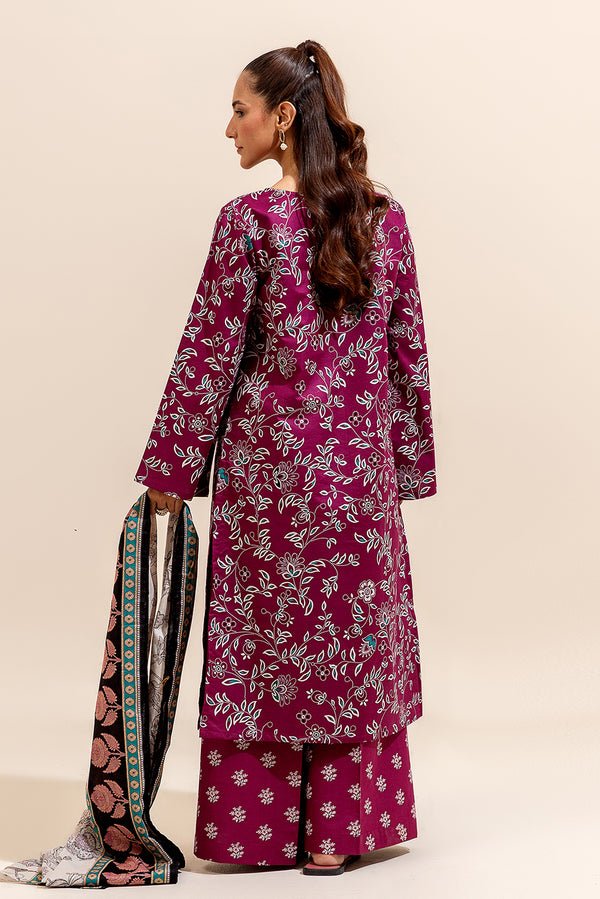 Beechtree 3Pc Printed Lawn Suit (BT12405UN004355-PINK) gulbuy.com