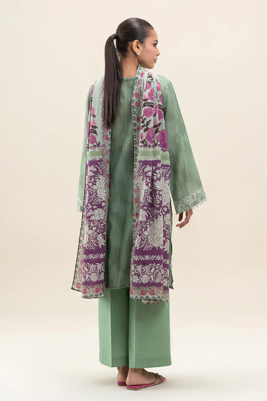Beechtree 3Pc Printed Lawn Suit PALE GREEN gulbuy.com