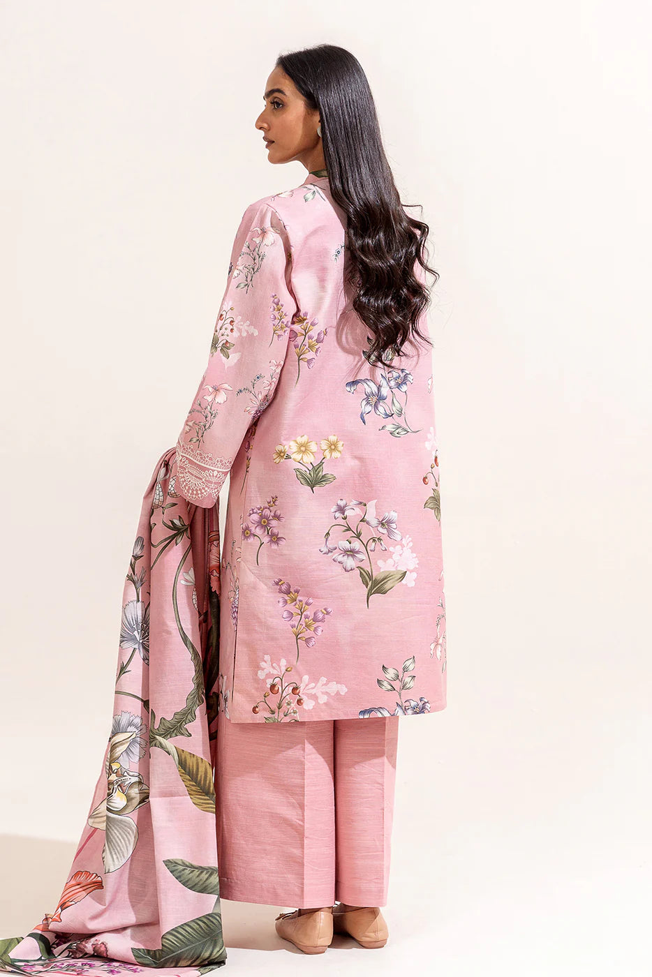 BEECHTREE 3PC PRINTED KHADDAR SUIT-FIESTA FUSCHIA-BT22401UN004017 gulbuy.com