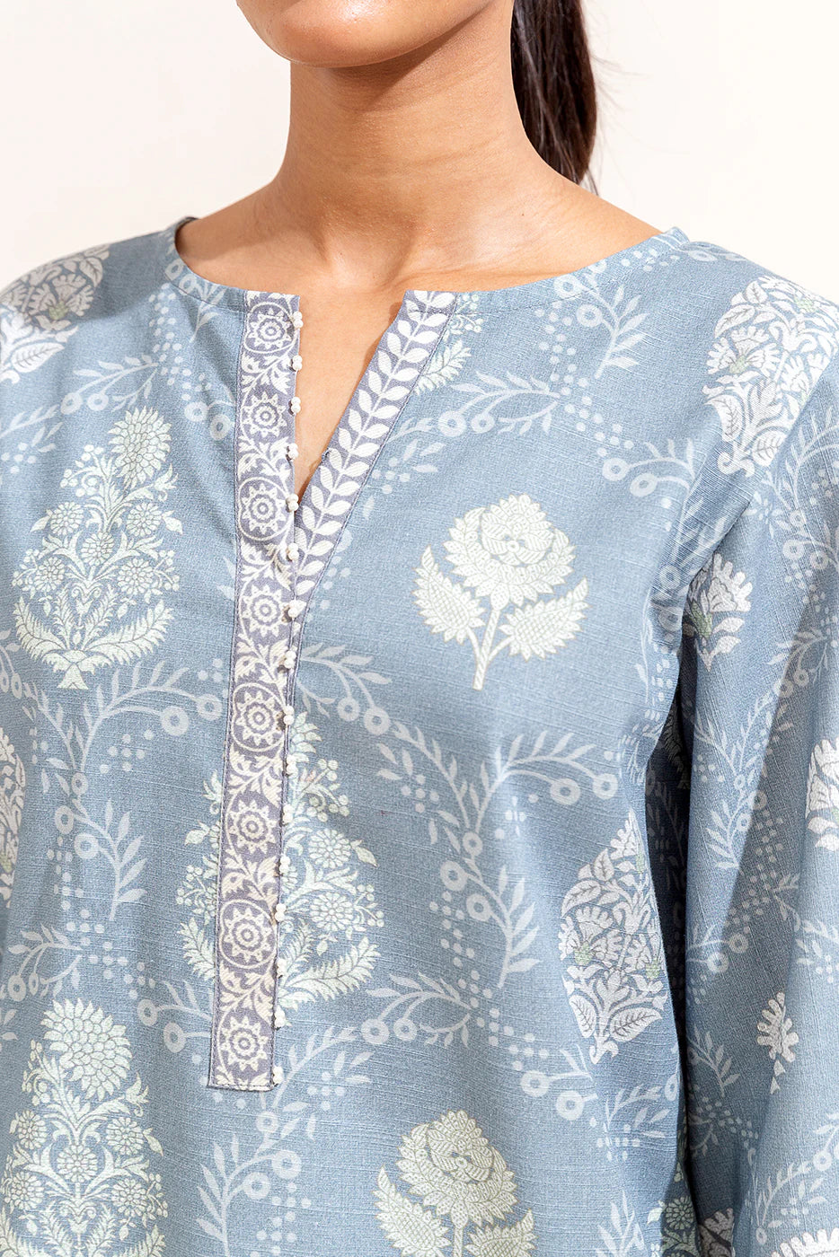 BEECHTREE 3PC PRINTED KHADDAR SUIT-AEGEAN GOLD-BT22401UN004019 gulbuy.com