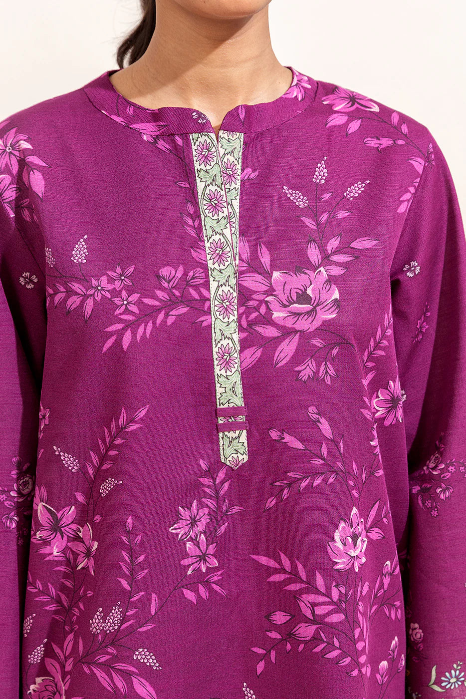 BEECHTREE 3PC PRINTED KHADDAR SUIT-MULBERRY ORCHID-BT22402UN004121 gulbuy.com