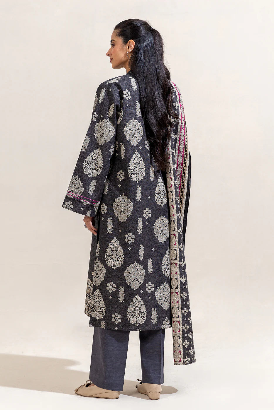 BEECHTREE 3PC EMBROIDERED KHADDAR SUIT-PITCH GILD-BT22402UN004136 gulbuy.com