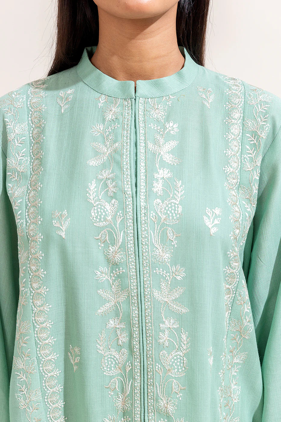 BEECHTREE 3PC EMBROIDERED KHADDAR SUIT-MINT VERVE-BT22402UN004177 gulbuy.com