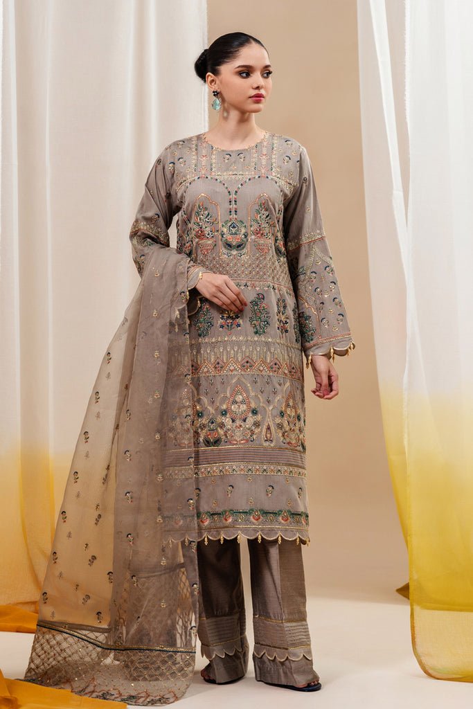 Beechtree 3Pc Embroidered Lawn Suit (BT2S23U19-GREY)