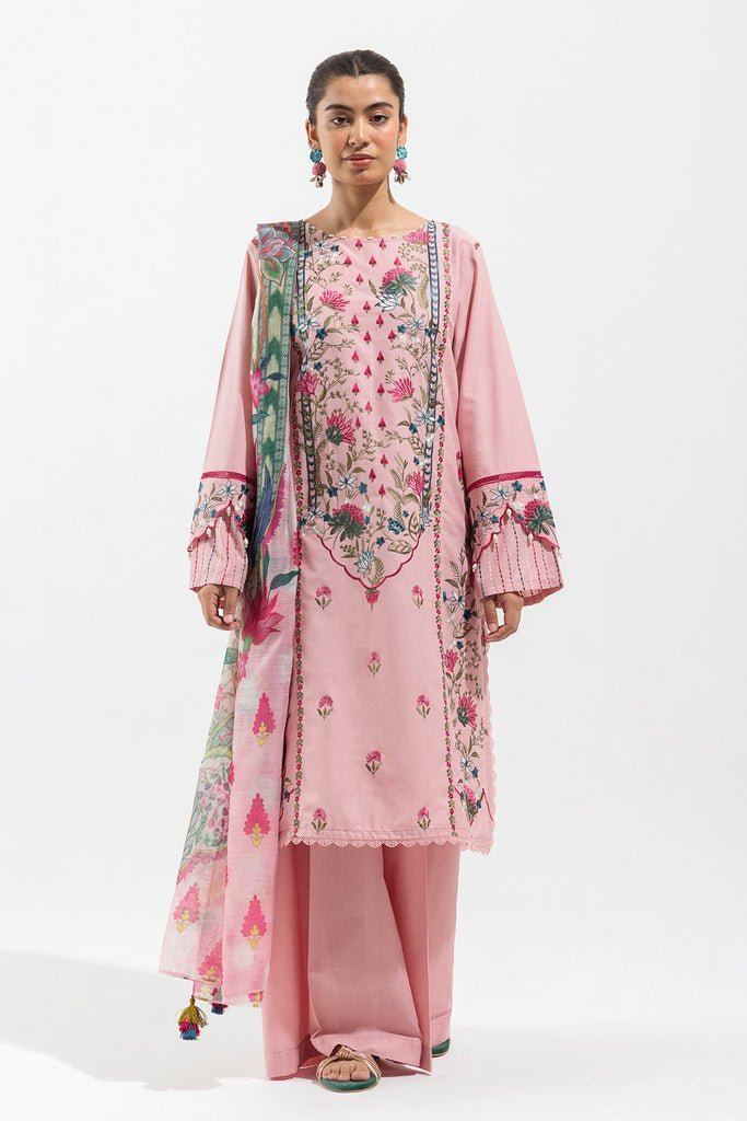 Beechtree 3Pc Embroidered Printed Suit (BT3S23U106)