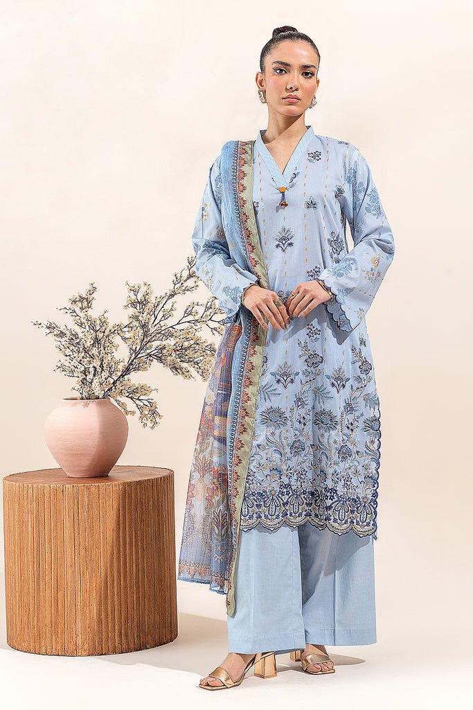 Beechtree 3Pc Embroidered Lawn Suit (BT4S23U20-SKY-BLUE)
