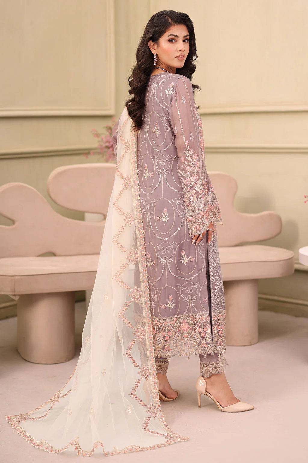 Ramsha 3Pc Embroidered Chiffon Suit F-2712 gulbuy.com