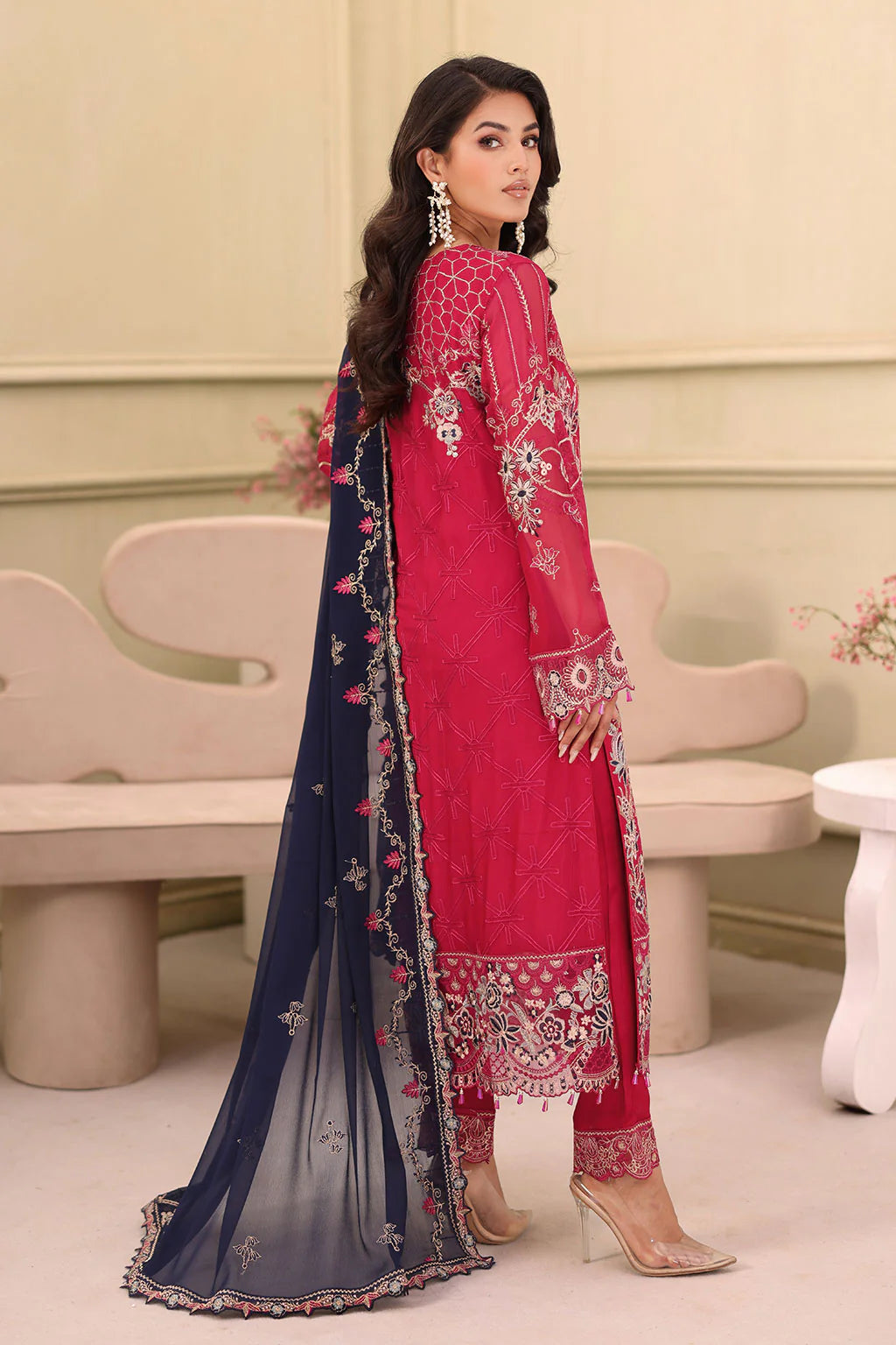 Ramsha 3Pc Embroidered Chiffon Suit F-2705 gulbuy.com