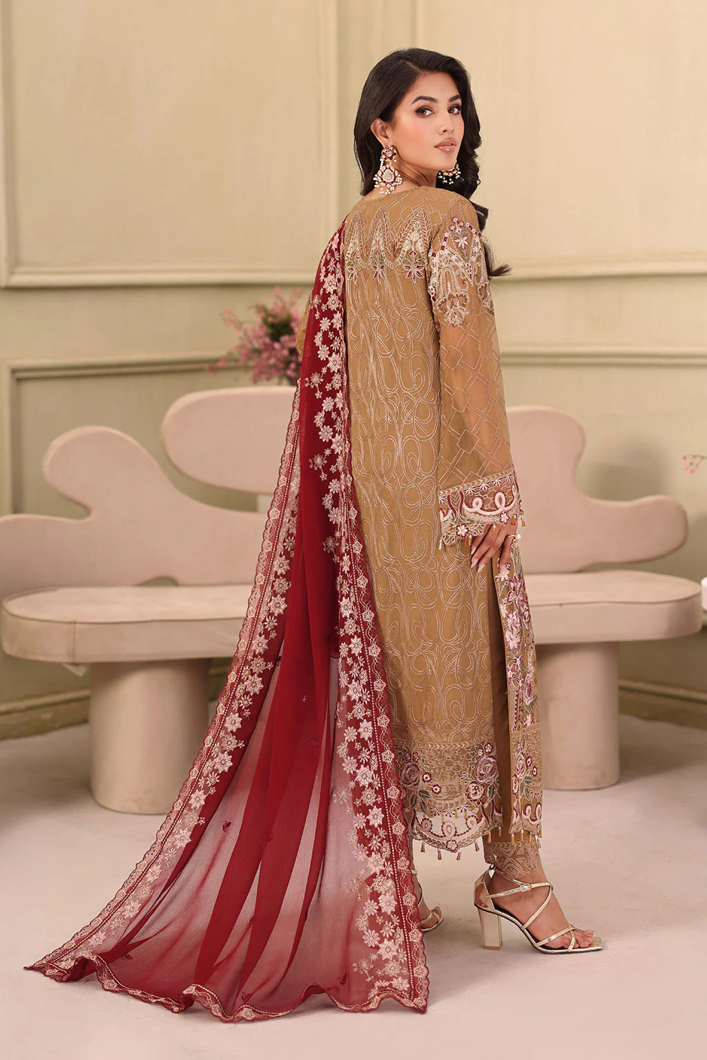Ramsha 3Pc Embroidered Chiffon Suit F-2702 gulbuy.com