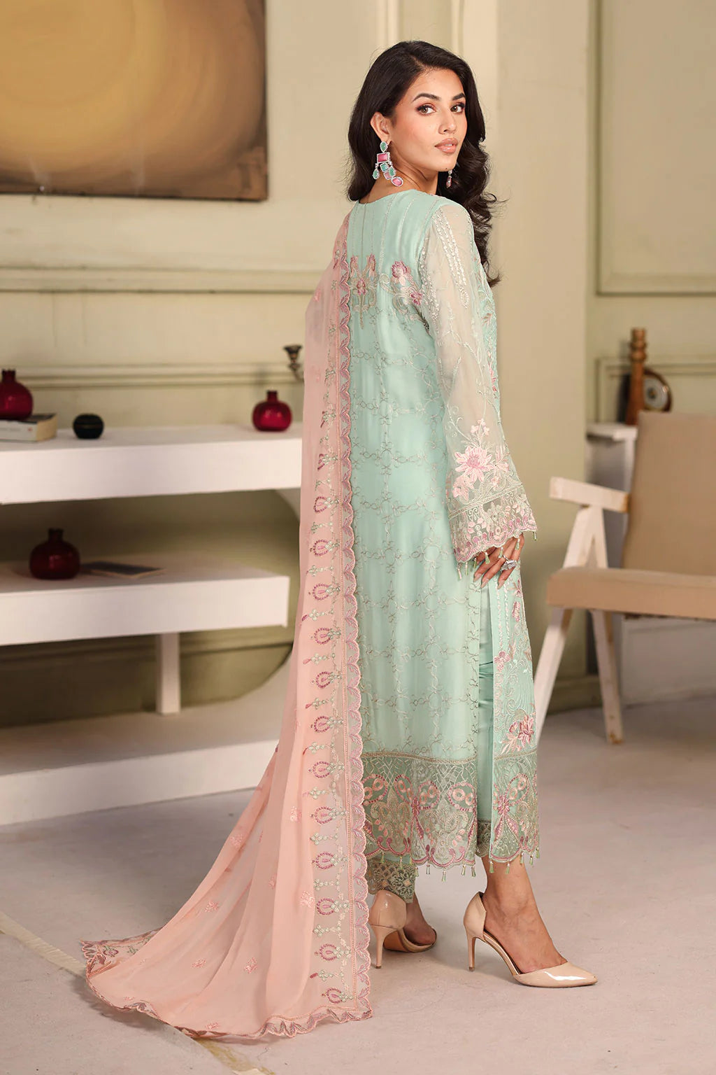 Ramsha 3Pc Embroidered Chiffon Suit F-2710 gulbuy.com