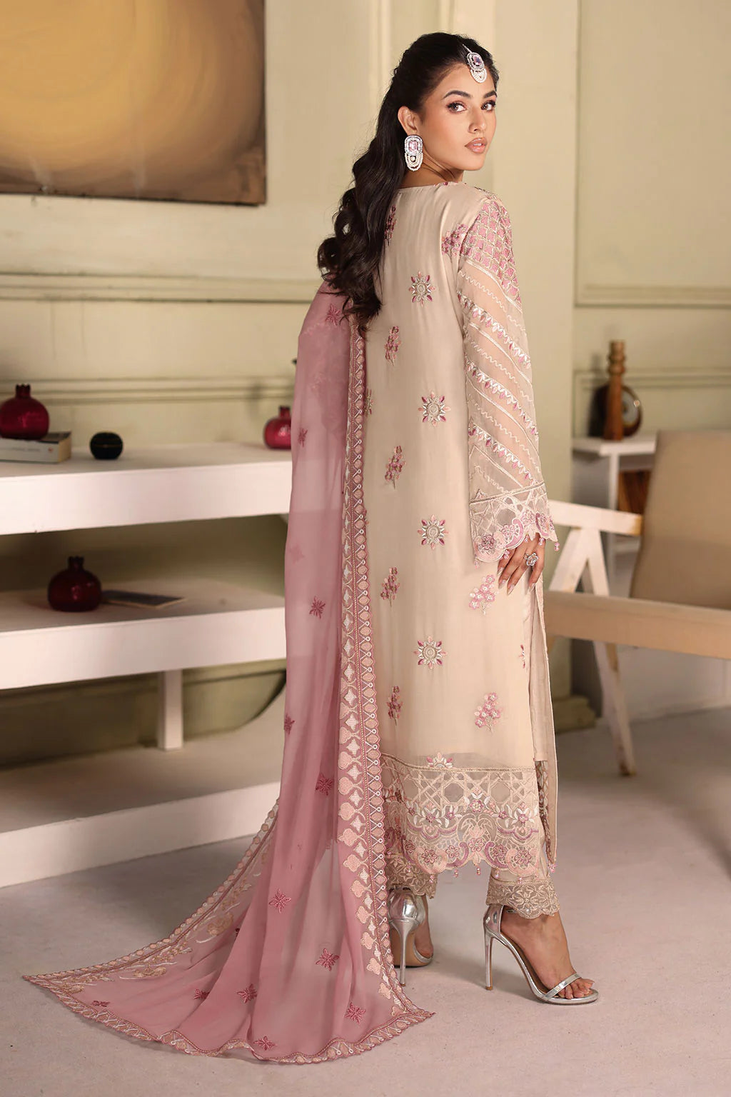 Ramsha 3Pc Embroidered Chiffon Suit F-2704 gulbuy.com