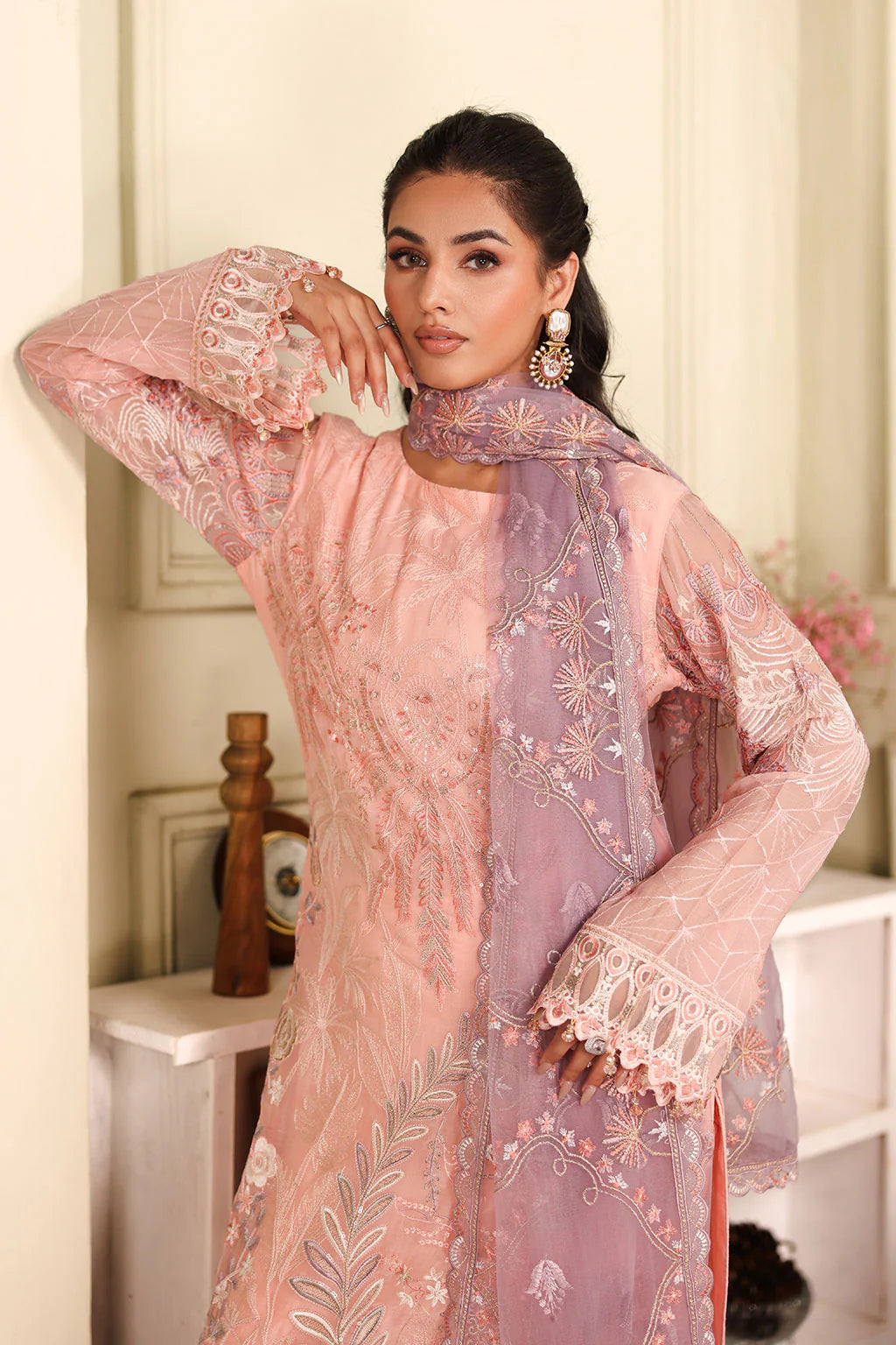 Ramsha 3Pc Embroidered Chiffon Suit F-2701 gulbuy.com