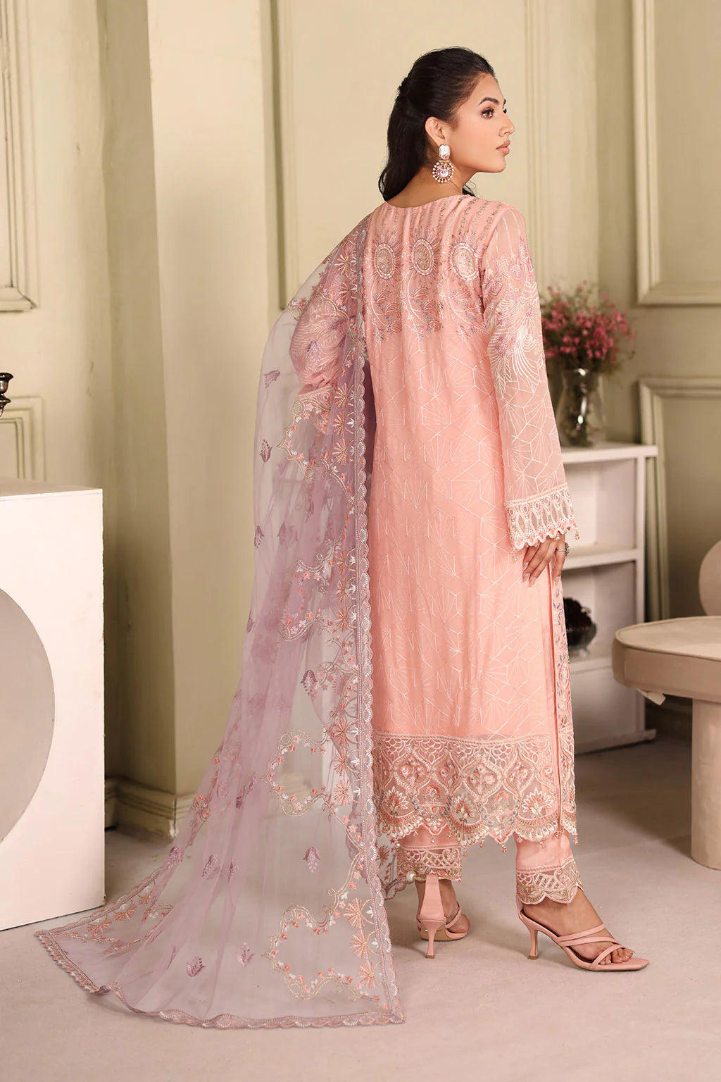 Ramsha 3Pc Embroidered Chiffon Suit F-2701 gulbuy.com