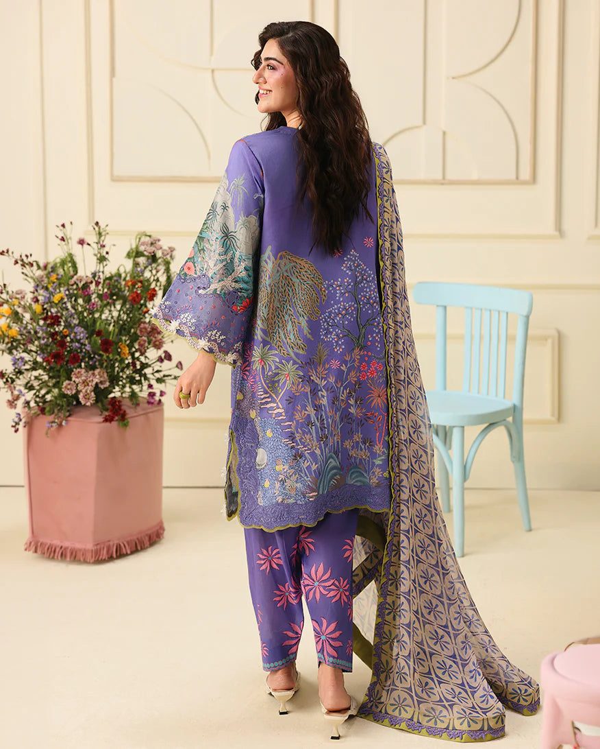 Mushq 3Pc  Printed Lawn Suit Camellia Kiss