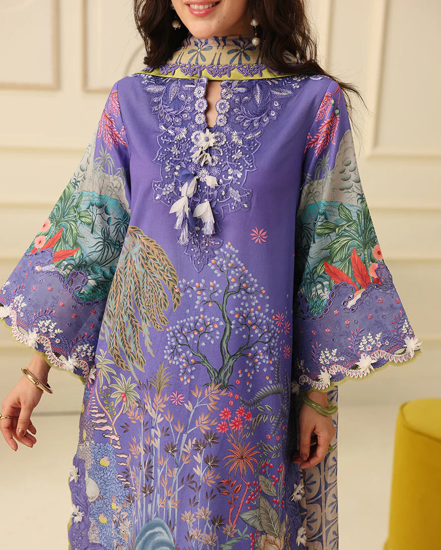 Mushq 3Pc  Printed Lawn Suit Camellia Kiss