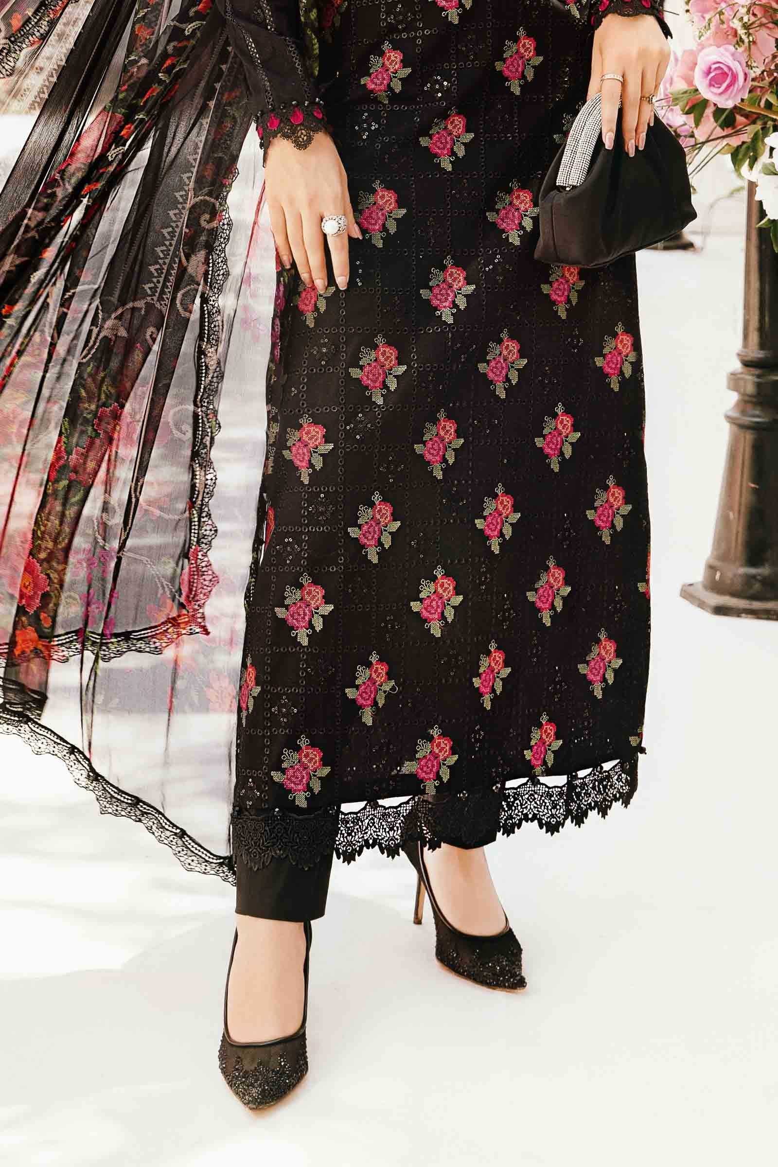 Maria b Stitched 3Pc Embroidered Lawn Suit MPT-2601-B gulbuy.com