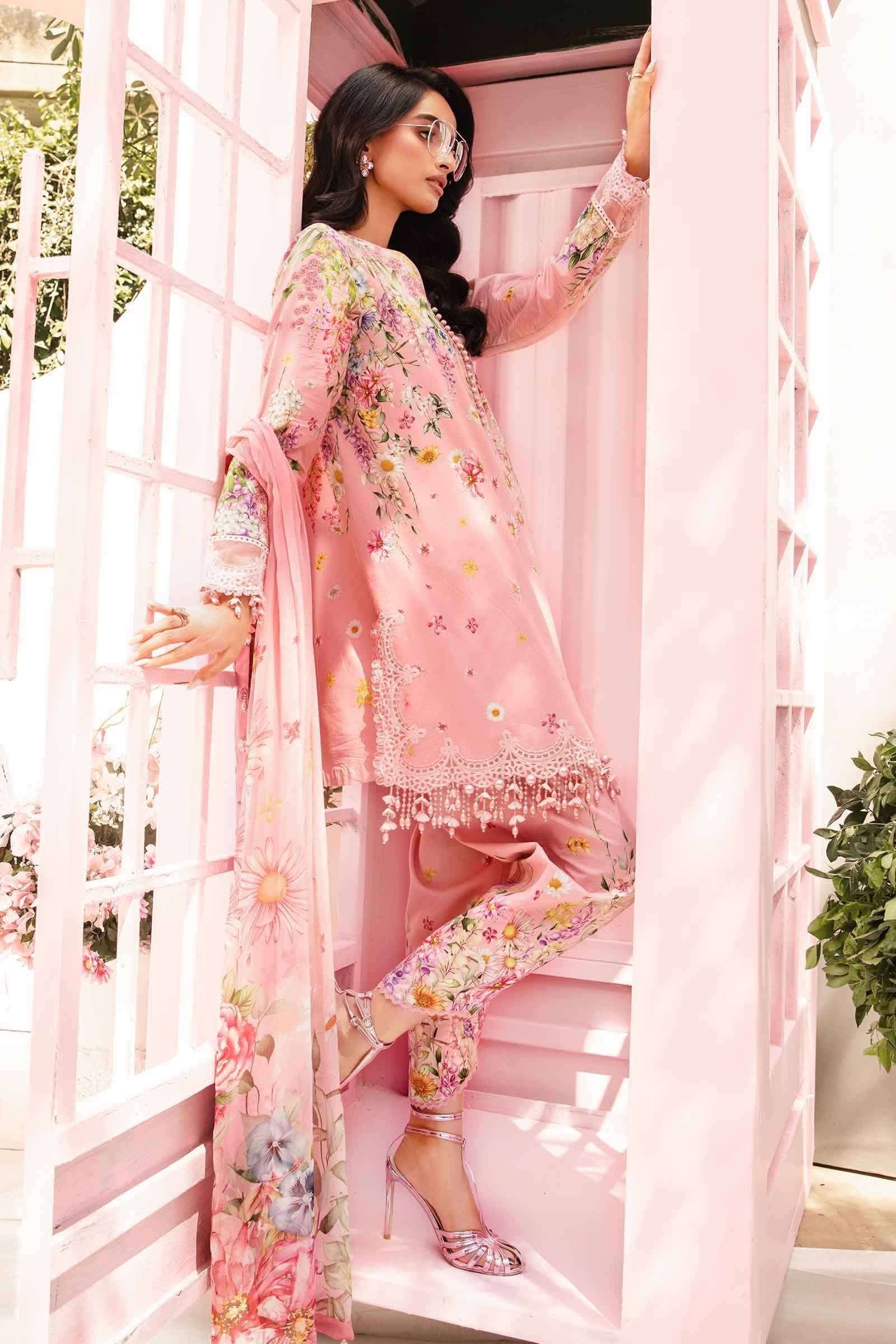 Maria b Stitched 3Pc Embroidered Lawn Suit MPT-2603-B gulbuy.com