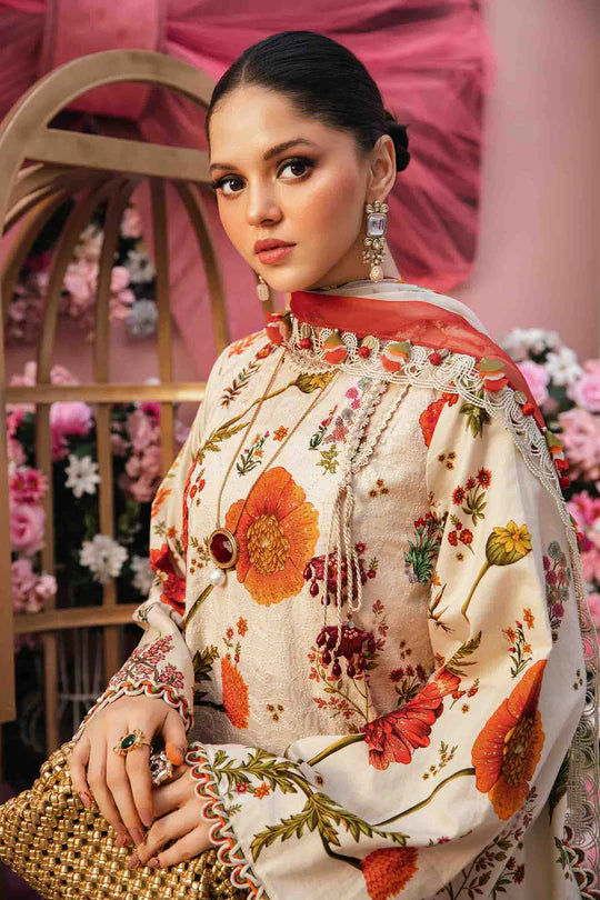 Maria b Stitched 3Pc Embroidered Lawn Suit MPT-2607-A gulbuy.com