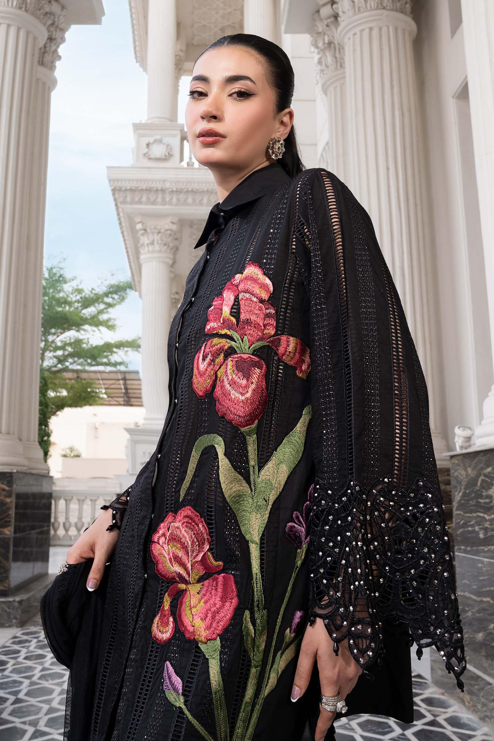 Maria B 3Pc Embroidered Lawn Suit ELS-26-10-A-Black