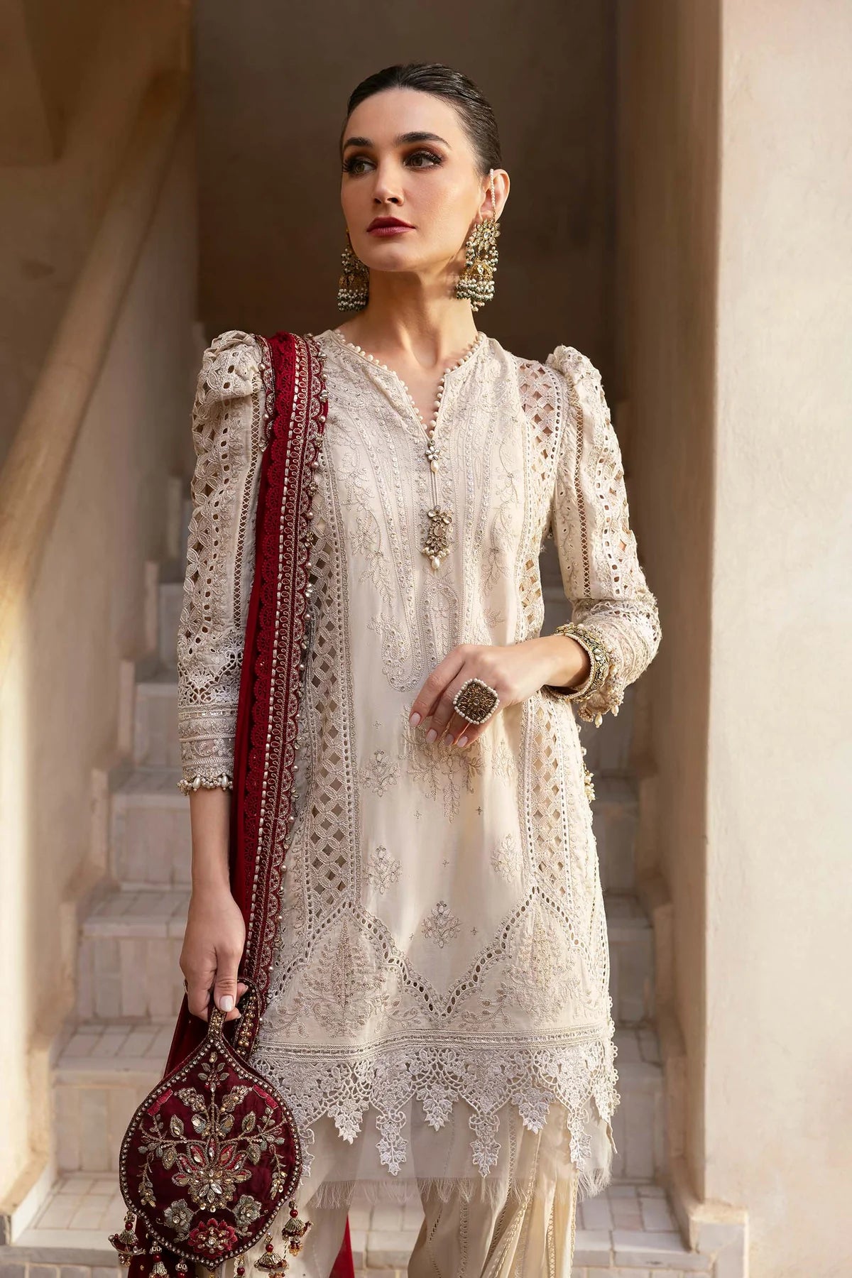 Maria B 3Pc Embroidered Lawn Suit D-2511-B gulbuy.com
