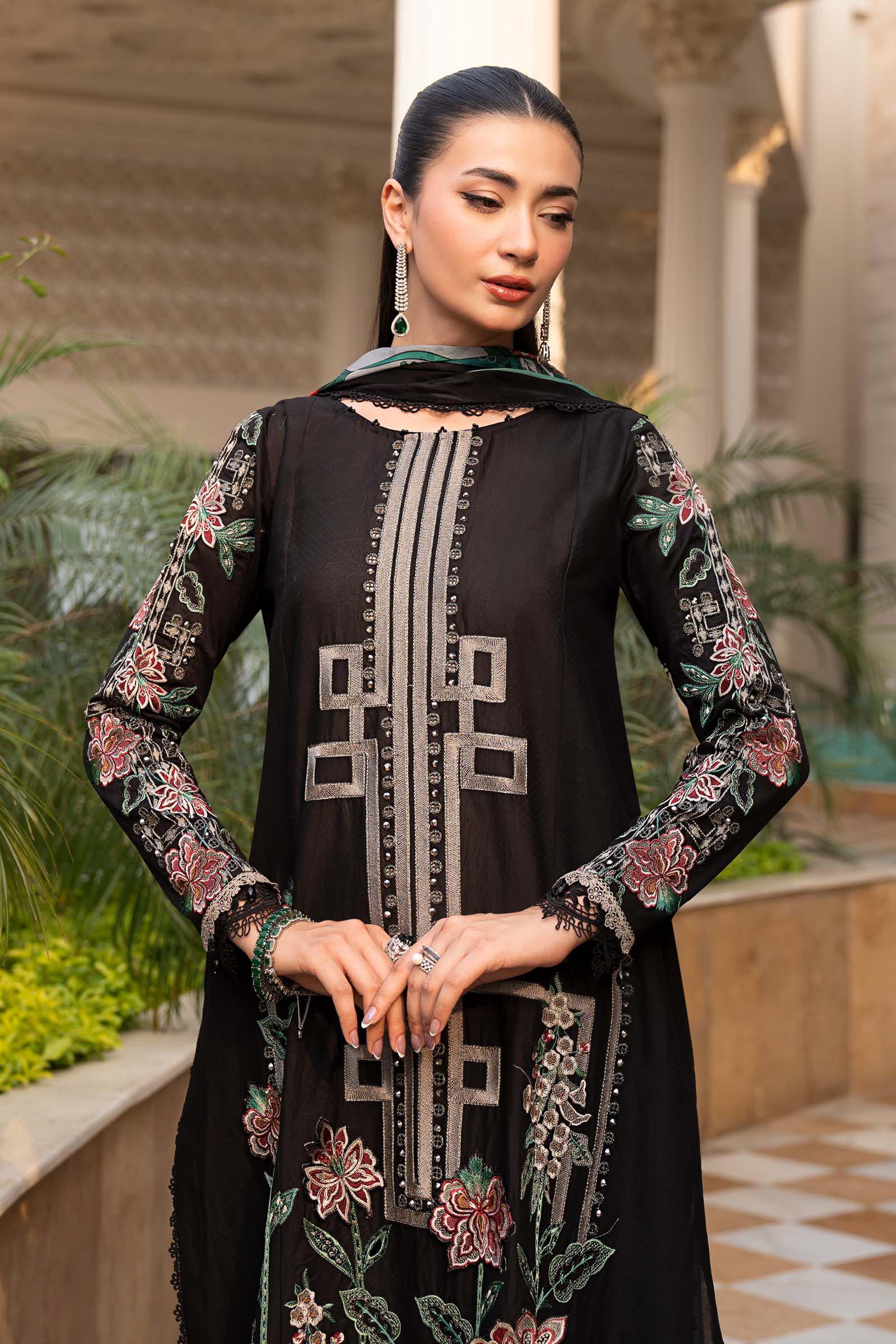 Maria B 3Pc Embroidered Lawn Suit ELS-26-11-B-Slate Black