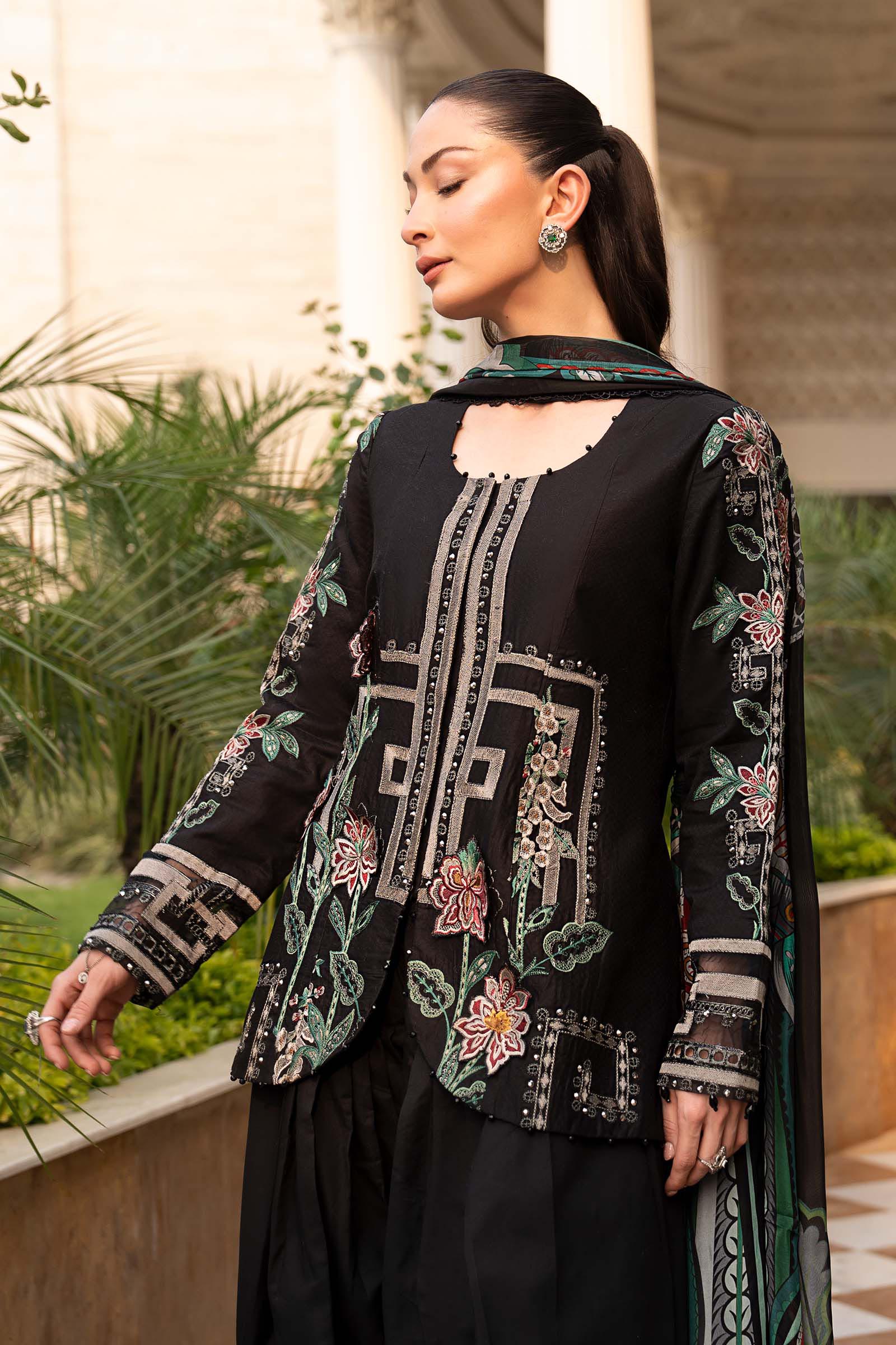 Maria B 3Pc Embroidered Lawn Suit ELS-26-11-A-Slate Black