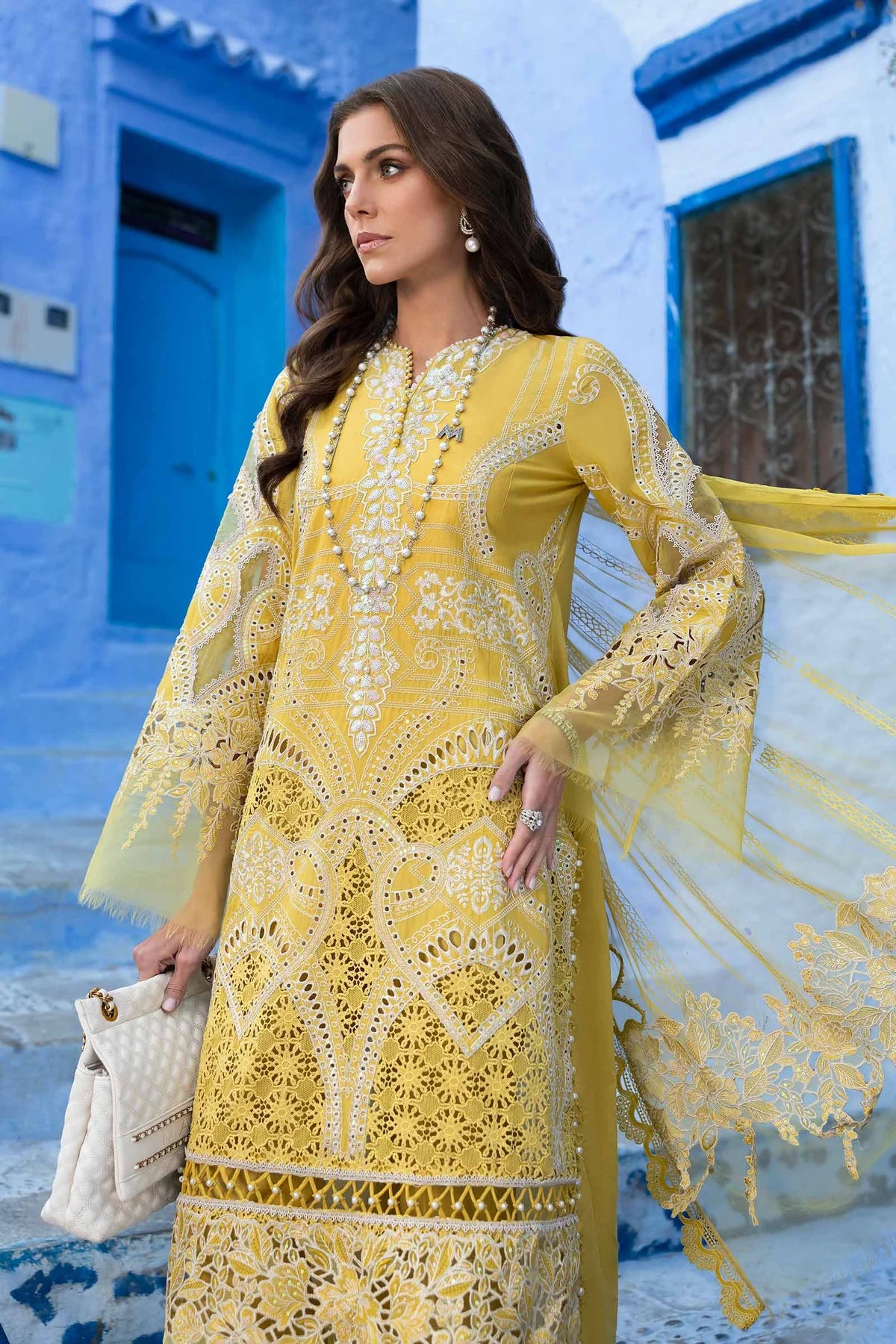 Maria B 3Pc Embroidered Lawn Suit D-2512-A gulbuy.com