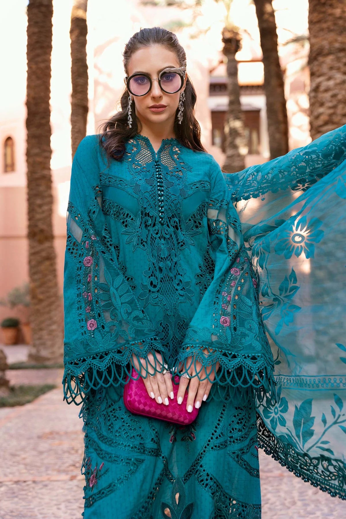 Maria B 3Pc Embroidered Lawn Suit D-2513-B gulbuy.com